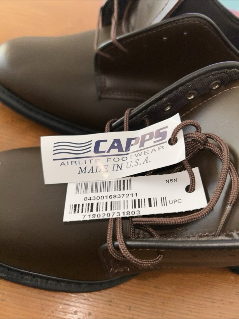 Capps Airlite Uniform Footwear 90259-A Brown Oxford Men's Dress Shoes 12 D AGSU - Picture 3 of 8